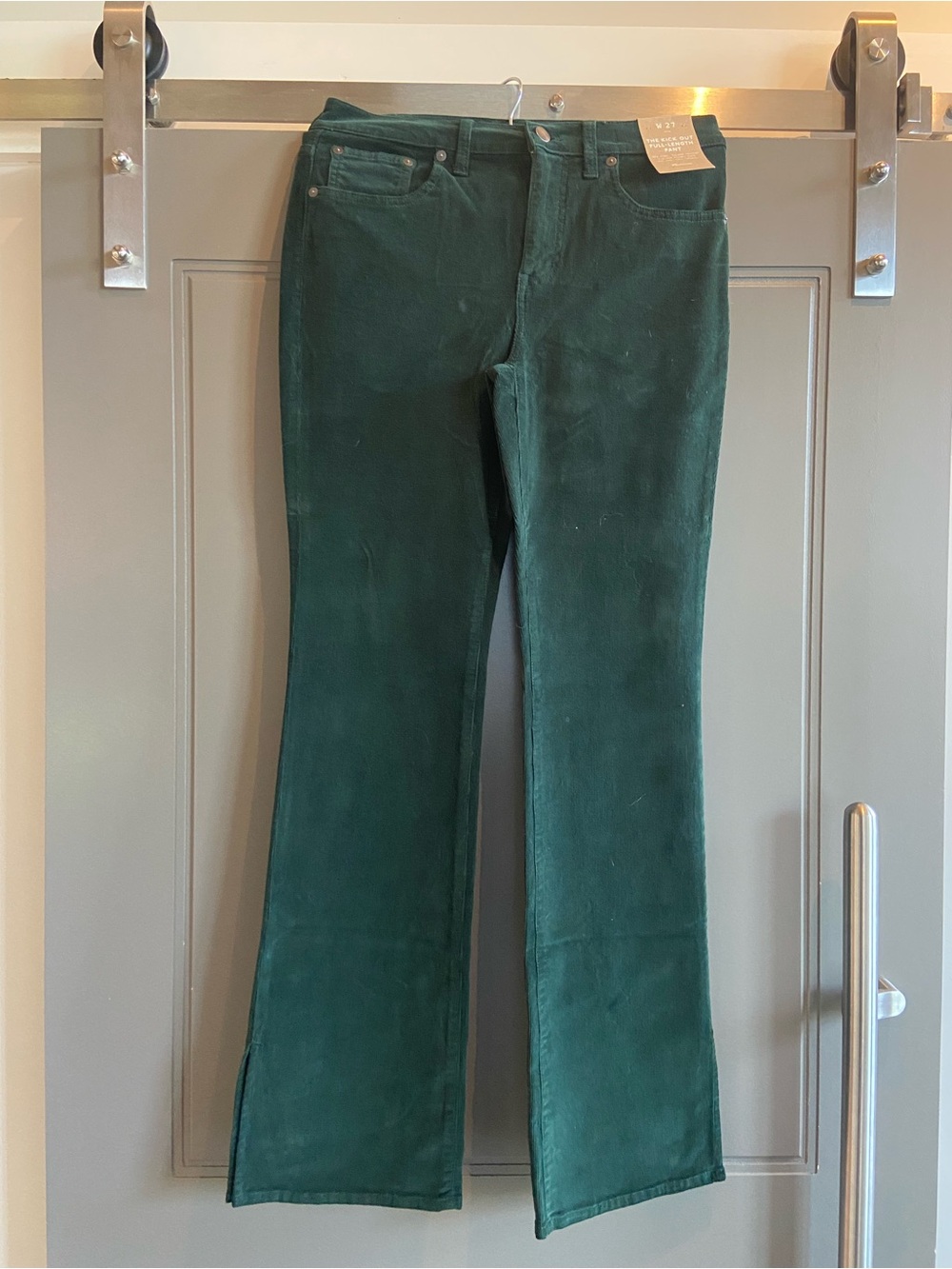 Madewell Dark Green Corduroy Kick-Out Full-Length Pants